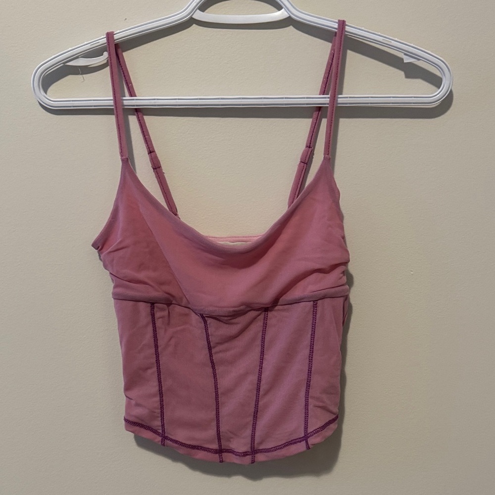Pink Spaghetti Strap Tank Top